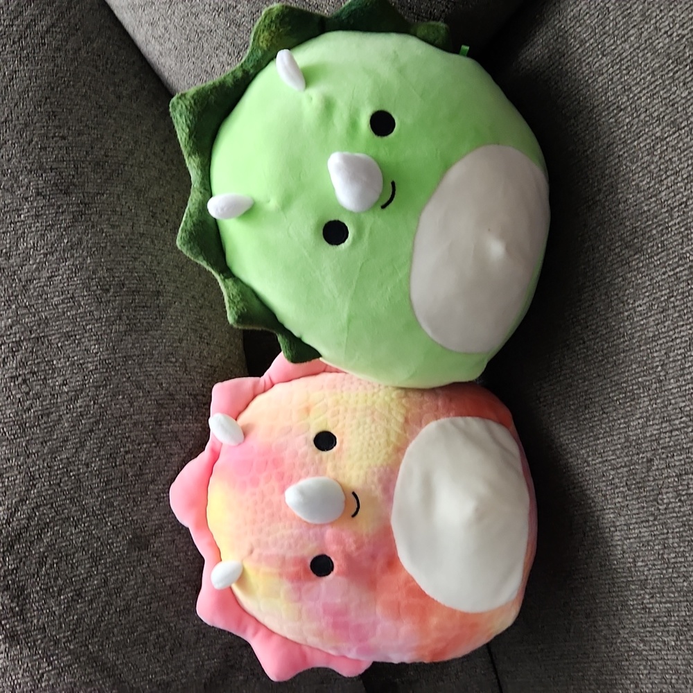 Two 7in Triceratops Squismallows